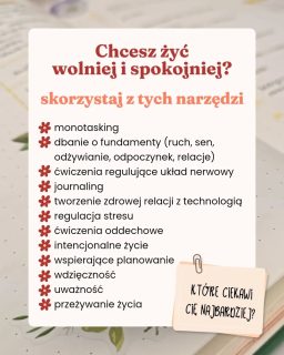 📝 Daj znać w komentarzu, które z tych narzędzi chciałabyś poznać bliżej – przygotuję o nim więcej treści 🧡 I pamiętaj, że…W e-booku Zwolnij znajdziesz je wszystkie – wraz z opisami: kiedy warto ich użyć, w jakich sytuacjach się sprawdza oraz jak z nich korzystać w praktyce (i jak dopasować je do siebie). Zapisz się na listę zainteresowanych! Skomentuj WOLNIEJ, a ja (nie bot) wyślę Ci link do zapisu 💌
