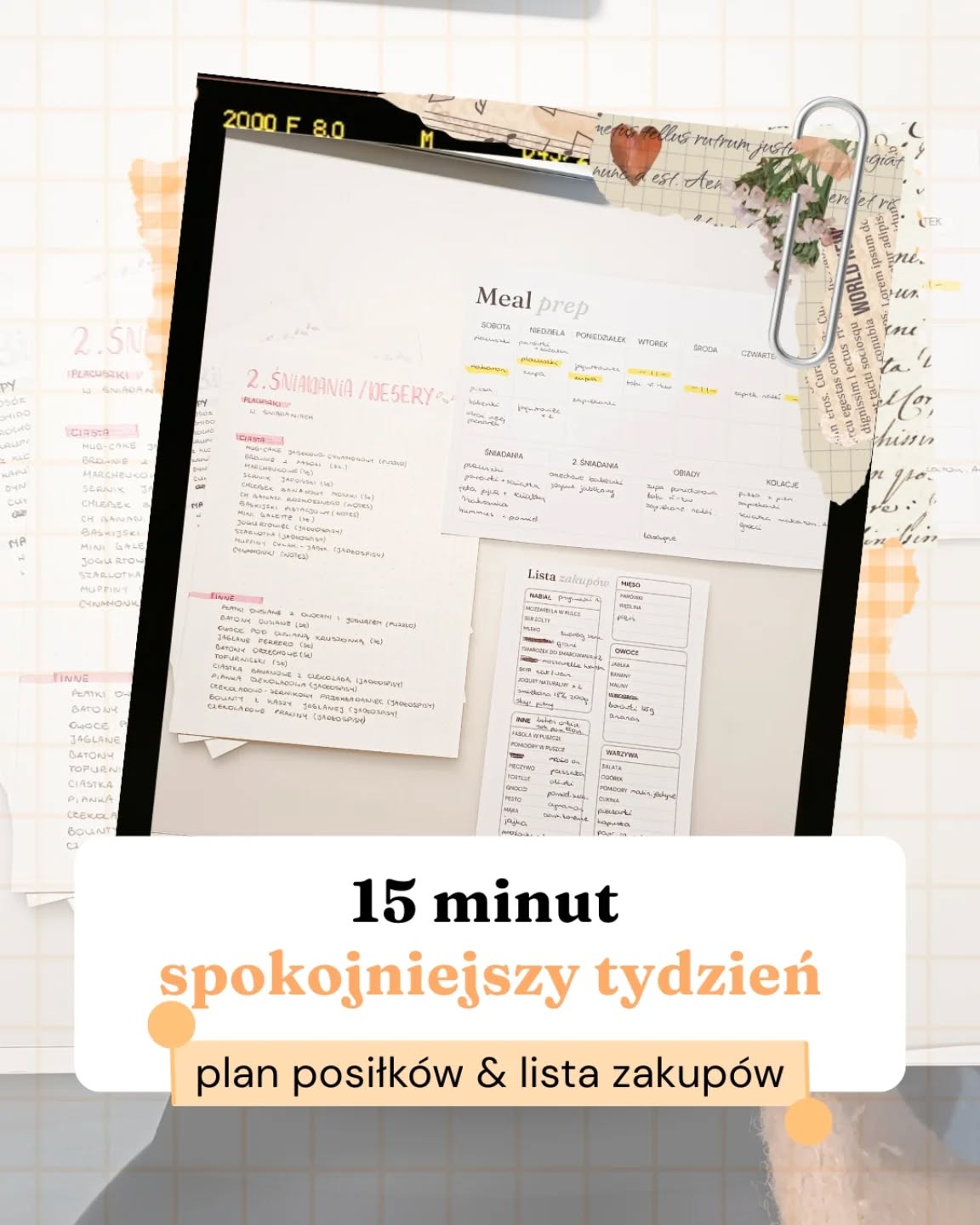 📍 nie wyobrażam sobie nie dbać o odżywianie. Ale też nie chcę poświęcać na to całego swojego życia.Dlatego robię tak:📝 PLANOWANIE POSIŁKÓW – na bazie tego, co już mam, co w promocji i na co mamy ochotę (i korzystając z bazowej listy posiłków, by nie musieć się głowić, „co dziś na obiad”)🛍️ LISTA ZAKUPÓW – bazowa i do niej dopisuję, czego jeszcze nam trzeba (nie muszę co tydzień wypisywać tych samych produktów, nie zapominam o tym, z czego często korzystam i mam miejsce na elastyczność)🛒 ZAKUPY – raz w tygodniu (najczęściej 1h już z dojazdem 1,5 km i rozpakowaniem zakupów w domu)🍴 GOTOWANIE – z prostym meal prepem, dzięki któremu dziś miałam już gotowe 2. śniadanie (po rehabilitacjach od razu mogłam zjeść), obiad (wystarczyło odgrzać) i bazę pod kolację (przygotowałam pieczarki, gdy robiliśmy pizzę dwa dni temu)Zakupy – 1 h / tydzieńPlanowanie posiłków + lista zakupów – 15 minut / tydzieńGotowanie – ok. 30-45 minut / dziennie (ale to tak średnio, bo dziś śniadanie = 5 min, 2. śniadanie i obiad gotowe /jedynie podgrzać 5 min/, kolacja ok. 15-20 min)Jak Ci się podoba taka wizja? 🥰Skomentuj 21, jeśli też chciałabyś tak umieć 📝—Nazywam się Klaudia Jaroszewska-Kotradii i (oprócz wkurzania ludzi swoim nazwiskiem):📝 uczę wspierającego planowania (byś w końcu zdjęła z siebie tę presję)📚 pokazuję, jak rozwijać się w zgodzie ze sobą (i w takim kierunku, w jakim chcesz, nawet jak będziesz go zmieniać co dwa tygodnie)✨ pokazuję, jak tworzę równowagę w mojej codzienności (z dzieckiem w spektrum autyzmu, z endometriozą i innymi trudnościami)Zaobserwuj, jeśli czujesz, że to profil dla Ciebie → @zaplanuj.rownowage