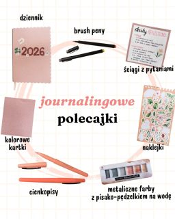 📍 Co polecam do journalingu?📝 dziennik – wiadomo, notes musi być. I wcale nie musi być drogi. Ten kupiłam parę dni temu w Action za ok. 12 zł (jest w linie)🖊️ brush peny – jako zakreślacze, do kaligrafowania nagłówków itd. (też z Action, ale nie pamiętam za ile, bo dawno temu je kupiłam)📃 ściągi z pytaniami – zrobiłam sama, żeby nie pisać w kółko tego samego. Zerkam na ściągę i wiem, co pisać rano, a co wieczorem (pytania są moje, sama zrobiłam „szablon” do porannego i wieczornego journalingu. Pytania znajdziesz na profilu)🌺 naklejki – z Action w śmiesznie niskiej cenie za milion pięćset sto dziewięćset naklejek (przeważnie naklejki kupuję właśnie tam, tym razem motyw kwiatów)🎨 metaliczne farby z pisako-pędzelkiem na wodę – tak, z Action (co zrobić, jak tam są fajne rzeczy za grosze?). Do pojemnika pędzelka wlewamy wodę. Ściskamy delikatnie i wylatuje kropelka do konkretnej farby. Mieszamy troszkę i możemy malować (u mnie do ozdabiania)✏️ cienkopisy – moje kolorowe długopisy już się wypisały (po ok. 10 latach?), więc kupiłam cienkopisy i są super. Miękko się pisze. Grubo (a to dla mnie ważne, bo nie znoszę pisaków 0.5 mm). I mają ładne kolory (tak, z Action)📜 kolorowe kartki – chociażby do przygotowania ściągawek, ale też do dekorowania, jeśli mam na to ochotęJaki post z journalingowej serii chciałabyś jako kolejny? 📝A jeśli się jeszcze nie znamy, to hej! Jestem Klaudia Jaroszewska-Kotradii i opowiadam o tym, jak złapać równowagę w życiu. Pokazuje swoje sposoby na ogarnięcie trudnej rzeczywistości (endometrioza, dziecko w spektrum autyzmu i nie tylko).📝 Uczę wspierającego planowania, czyli takiego, w którym jesteś człowiekiem i tak też siebie traktujesz, czyli najpierw rozmawiasz sama ze sobą, a dopiero potem planujesz 🧡 bez ciągłego podkręcania produktywnościTego potrzebujesz? Zaobserwuj ➡️ @zaplanuj.rownowage
